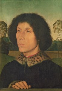 Retrato de un hombre contra un paisaje, c.1470